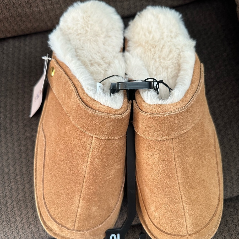 NWTS Joyspun Faux Suede Platform Clogs with Faux Fur Lining Sz 9,10,11 - Picture 2 of 8
